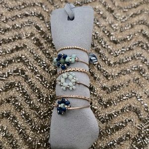 Adorable Gold Tone Ring Set (6) Various Styles and Sizes